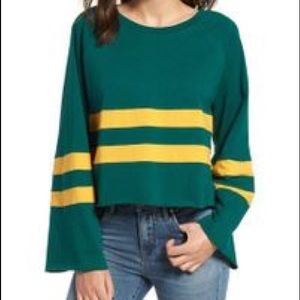 NWT BP. Varsity Stripe Bell Sleeve Tee. S.